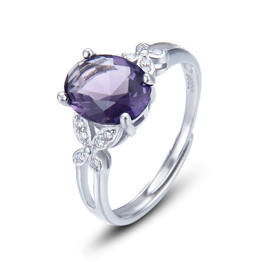 PURPLE ZIRCON STERLING SILVER RING - GYPSOPHILA